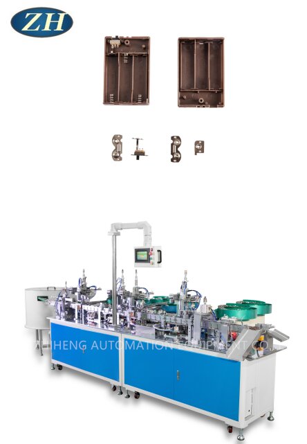 Batteriboksmonteringsmaskin Automatisk mating for tre batterier