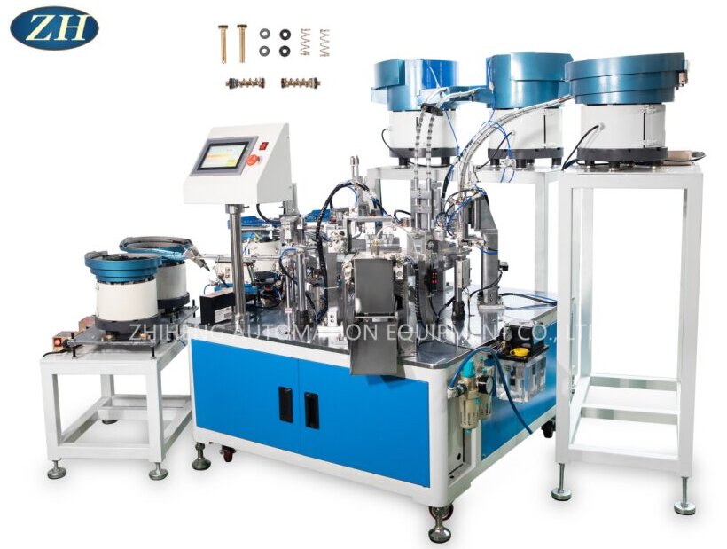 Hvit stangforseglingsring Spring Assembly Machine Line god sikkerhet